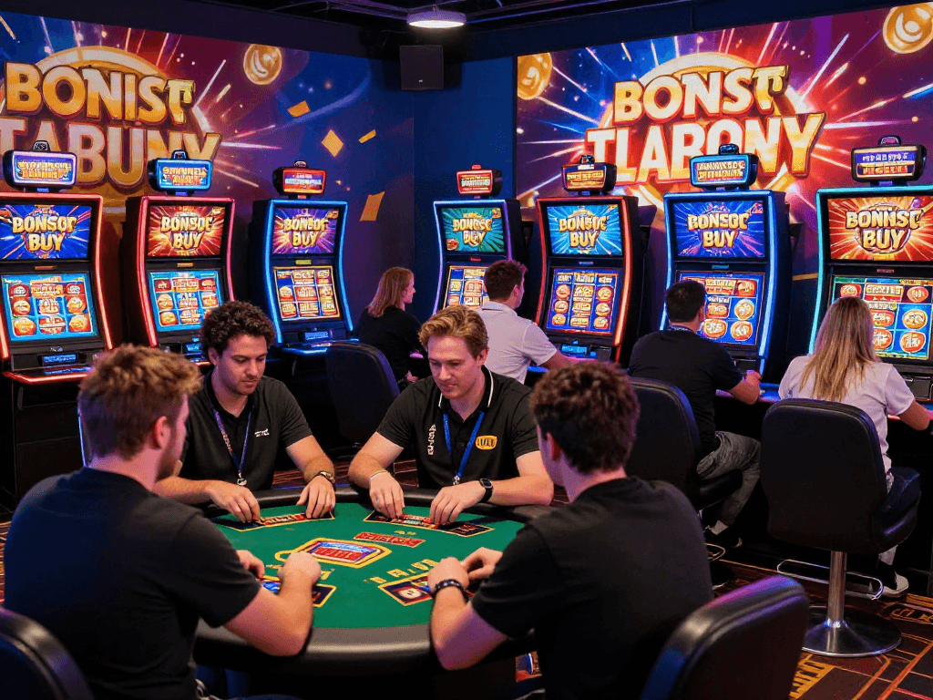 Engaged players at uk casinos not on gamstop enjoying diverse games in a vibrant, exciting online casino atmosphere.