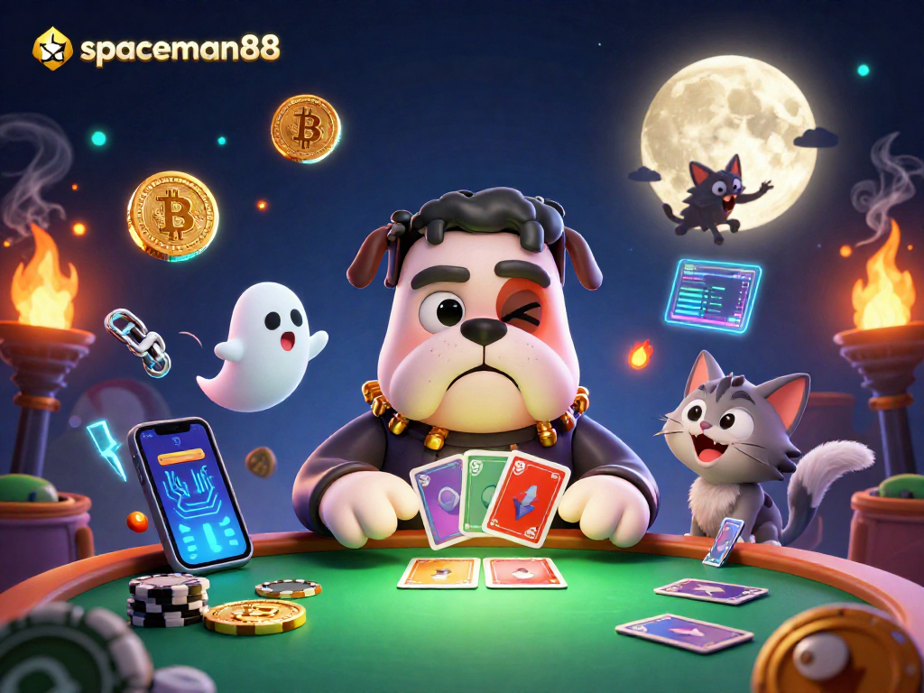 Experience the thrilling gameplay of spaceman88 in a vibrant casino scene with engaging characters and 3D gambling elements.