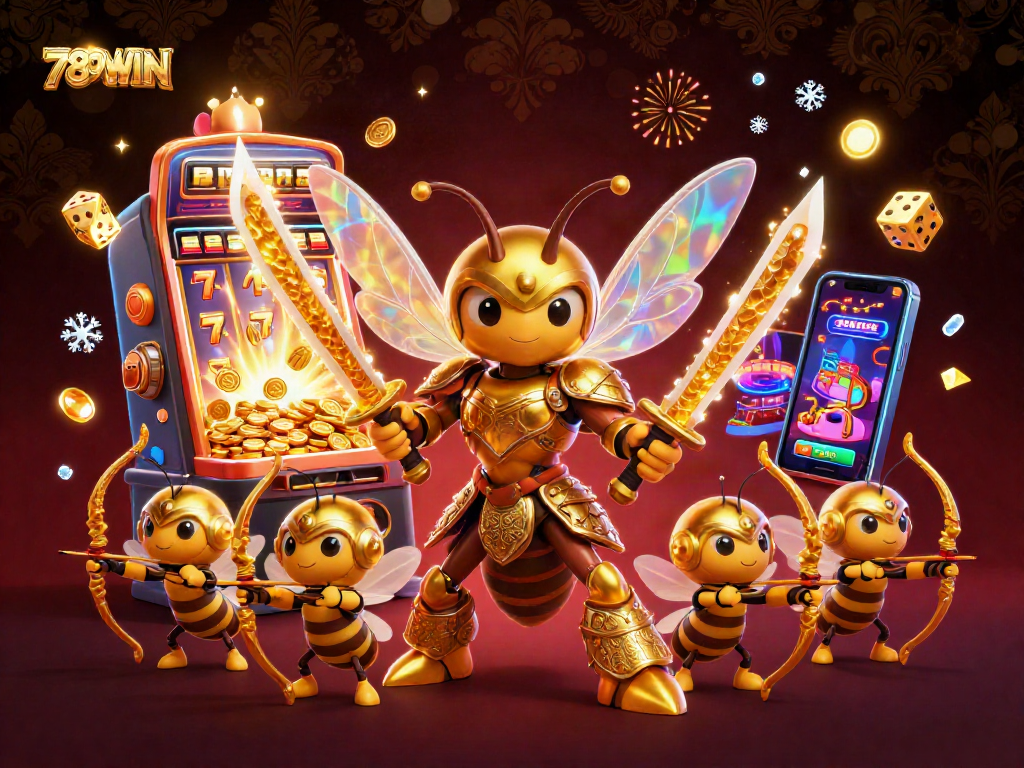Experience vibrant gambling excitement with 789WIN featuring a stacked slot machine bursting with coins and light.