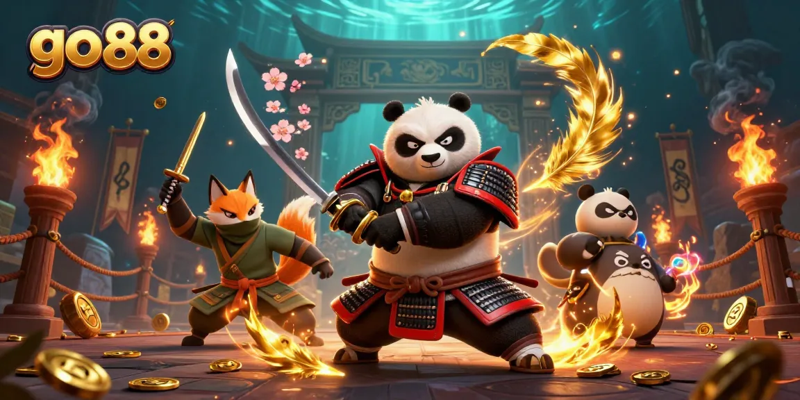 Experience thrilling gameplay and excitement at go 88, featuring dynamic characters like samurai panda and ninja fox.