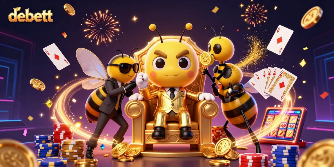 Experience excitement at debett with a buzzing bumblebee mob boss in a casino setting.