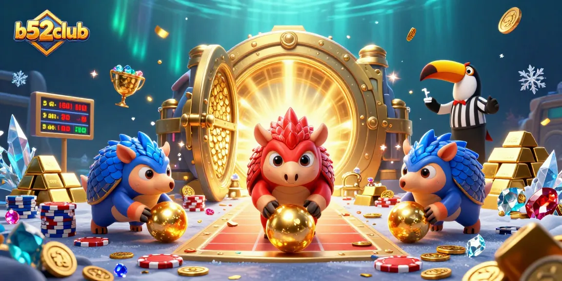 Engage with b52club's thrilling gaming action as pangolins triumph in a vibrant casino showdown.