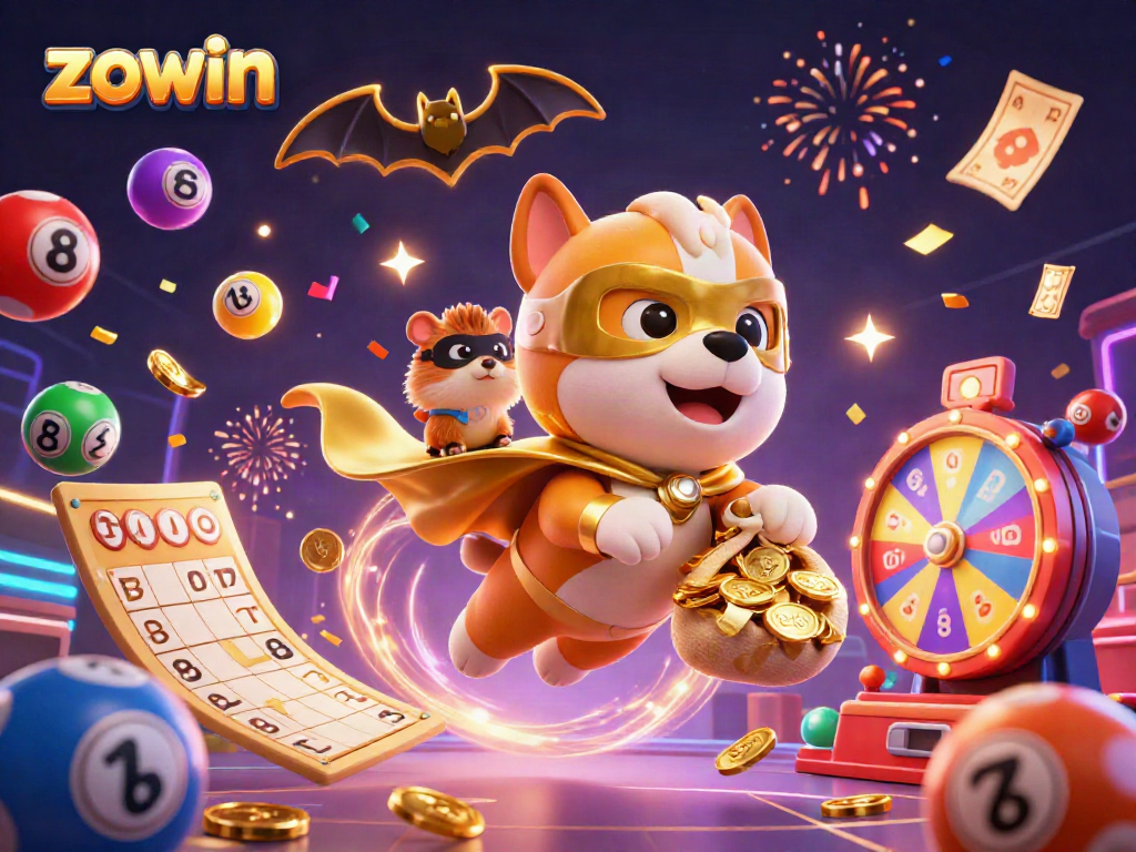 Experience the thrilling adventures with Zowin, a superhero dog and his sidekick in a vibrant casino world.
