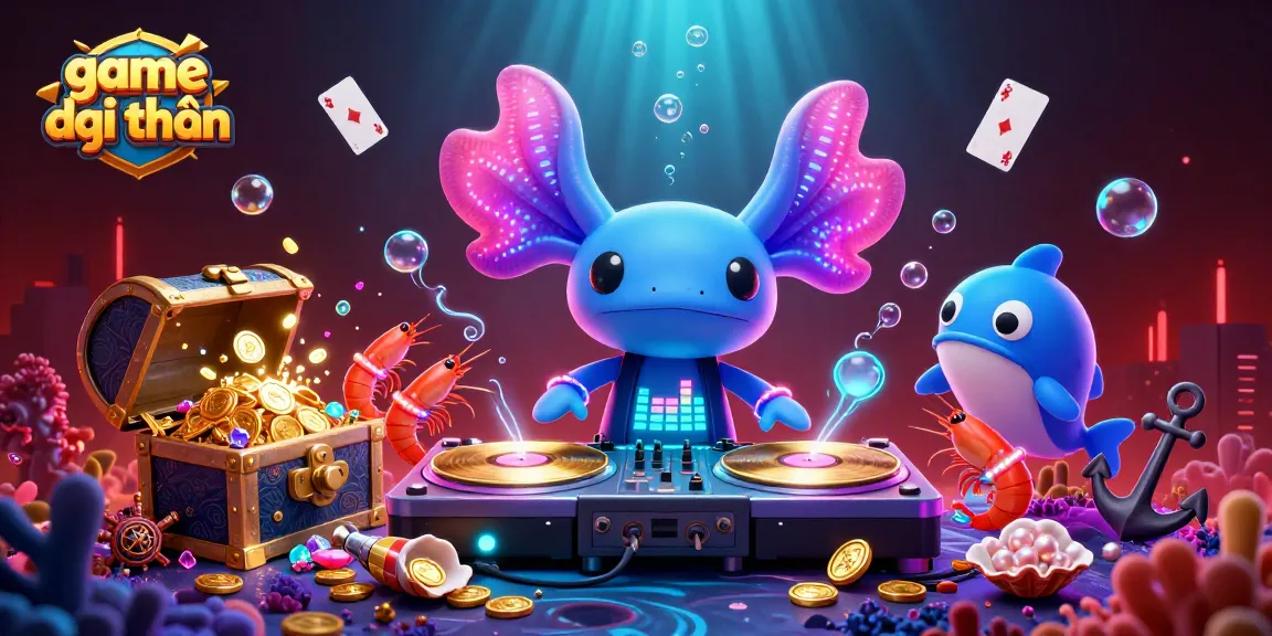 Experience game đổi thưởng with a vibrant axolotl DJ and underwater extravaganza of colors.