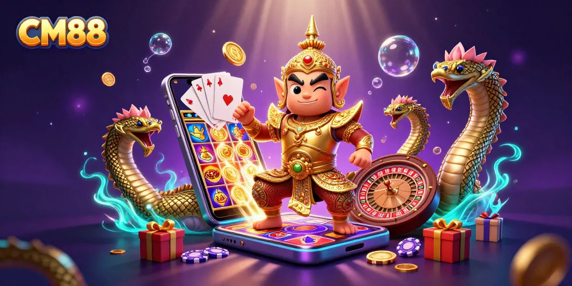 Experience engaging gameplay with CM88 as vibrant casino elements fill the scene.