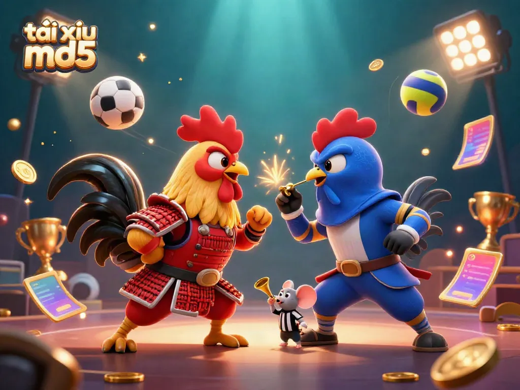Engage in thrilling gameplay with tài xỉu md5 featuring dynamic roosters in vibrant action.