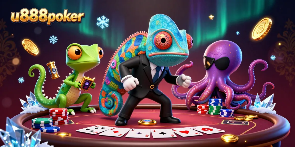 Experience thrilling poker action with u888poker's vibrant illustration showcasing a dynamic gaming scene.