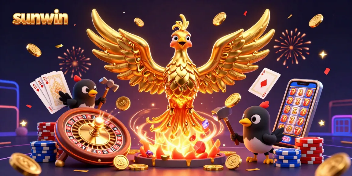 Engage in thrilling gaming experiences with sunwin's golden phoenix and casino elements.