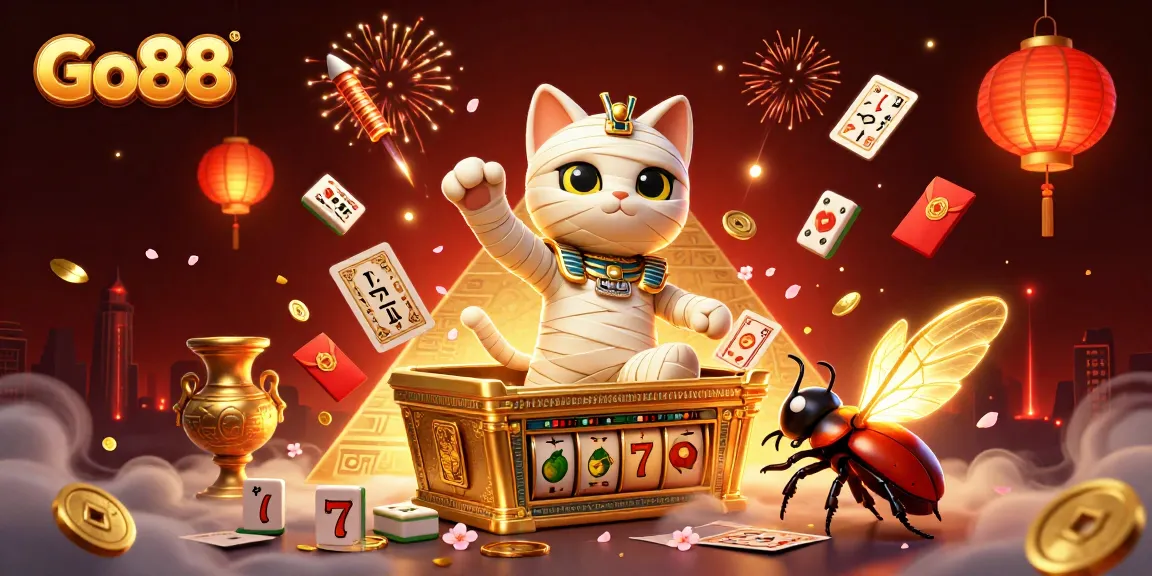 Engage in thrilling Jackpot games at Go88 with vibrant casino elements and characters.