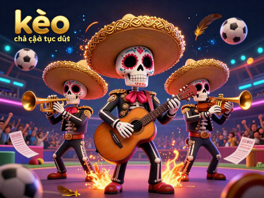 Experience the thrilling world of kèo nhà cái trực tiếp with a vibrant sports betting scene featuring a mariachi band.