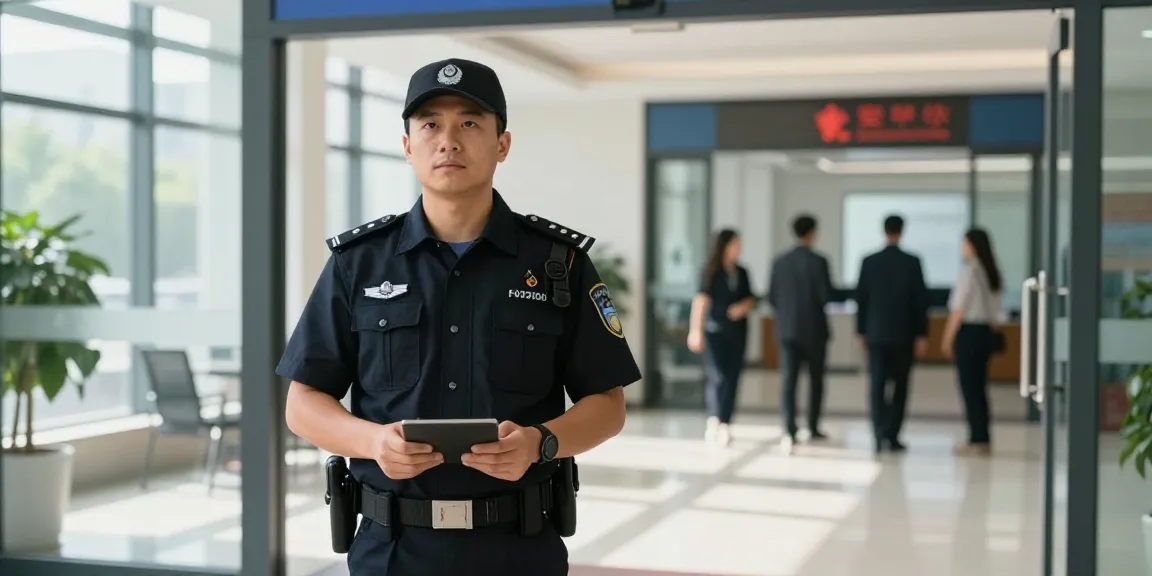 Security Guard ensuring safety at a corporate venue, showcasing professionalism.