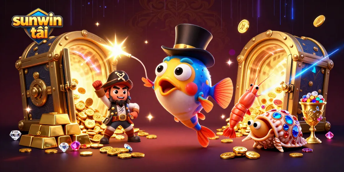 Engage with sunwin tải to uncover treasures with the glowing anglerfish and pirate shrimp!