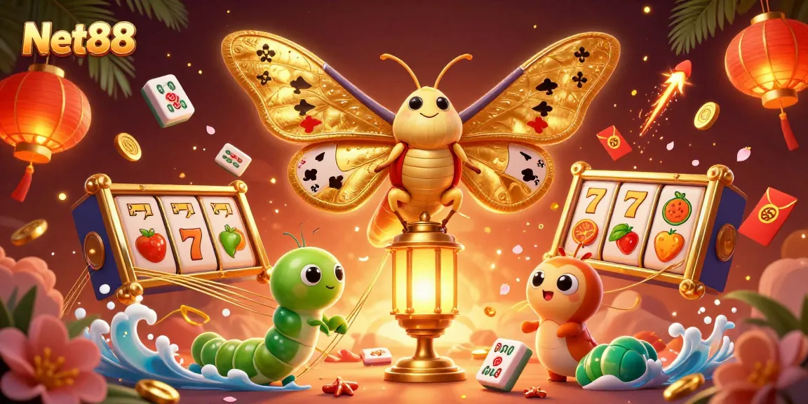 Net88 engages players with vibrant 3D casino visuals featuring slots and Mahjong elements.
