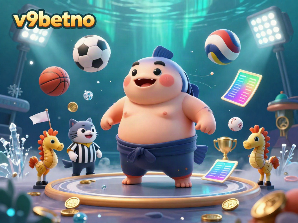 Experience thrilling betting action with v9betno, featuring a playful fugu in a dynamic underwater scene.