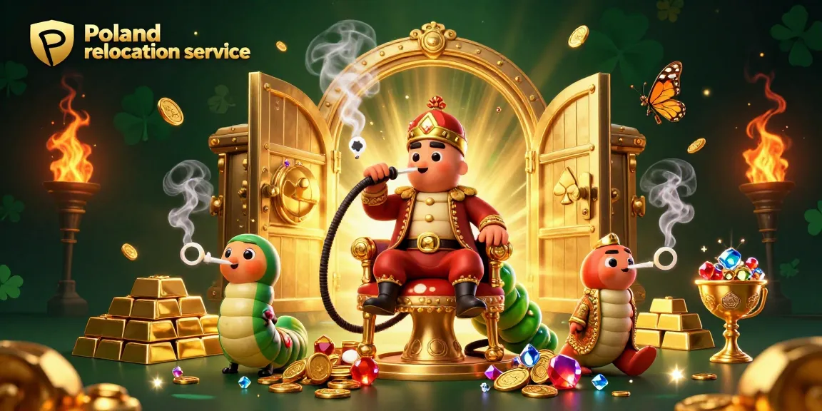 Engage with the Poland relocation service while enjoying vibrant casino-themed visuals and dynamic elements.