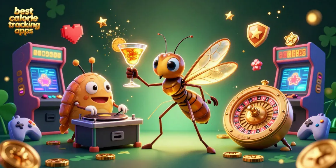 Experience the best calorie tracking apps through a vibrant 3D casino-themed illustration.