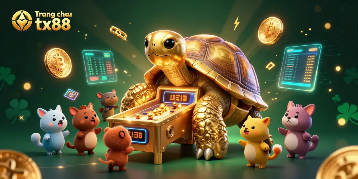 Engage with Trang chủ tx88's exciting casino adventure featuring a golden tortoise pinball machine.