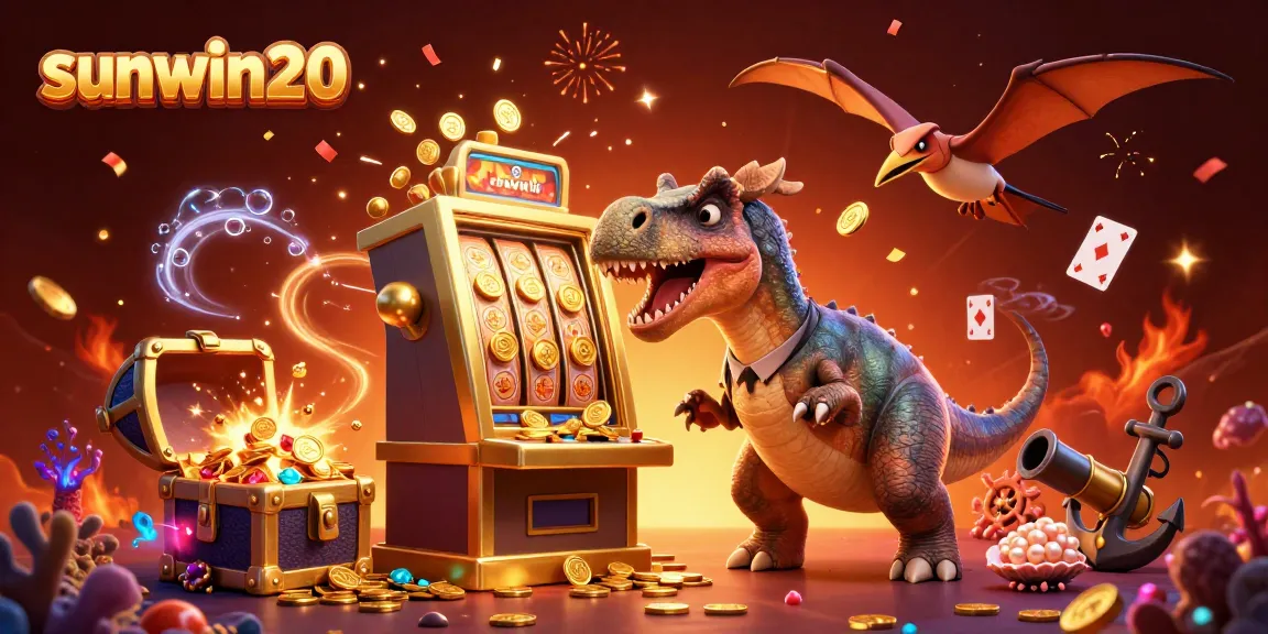 Experience thrilling gameplay at sunwin20 with a pachycephalosaurus celebrating a jackpot win.