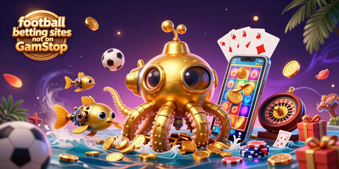 Engage with football betting sites not on GamStop through this vibrant 3D illustration featuring dynamic betting elements.
