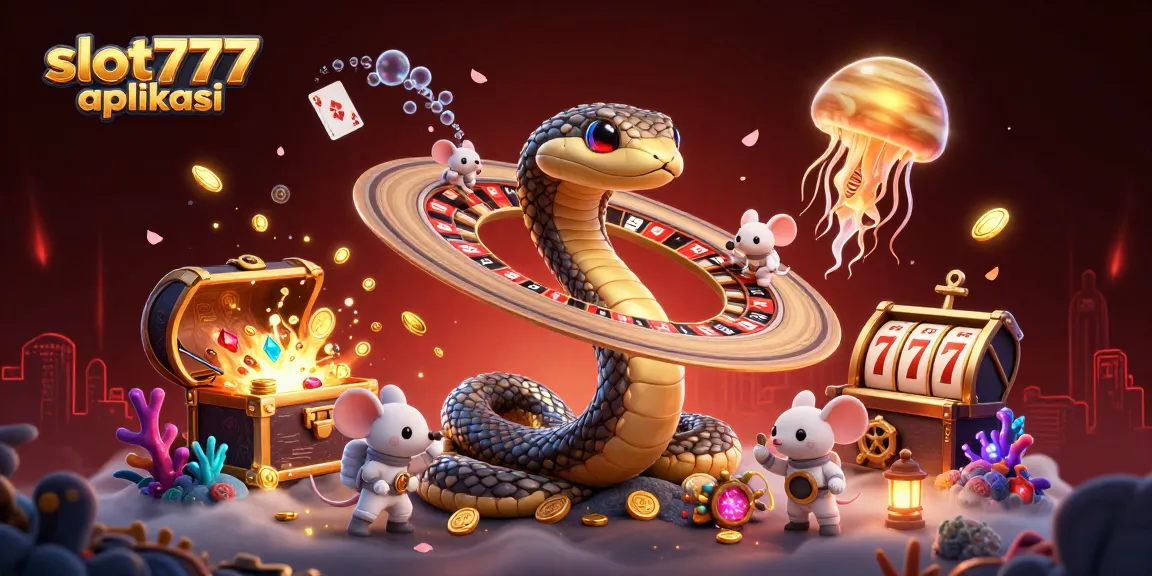 Join the fun with slot777 aplikasi as astronaut mice bet on Saturn's rings in a cosmic casino scene.