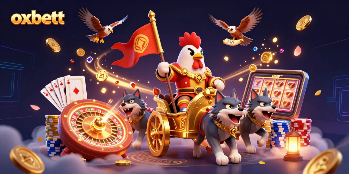 Experience the thrill with oxbett's captivating casino scene featuring dynamic gaming elements.