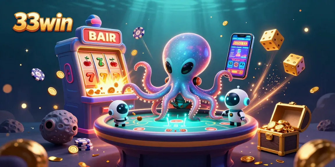 33win's alien octopus casinos with thrilling slot machine bursts and dynamic poker action
