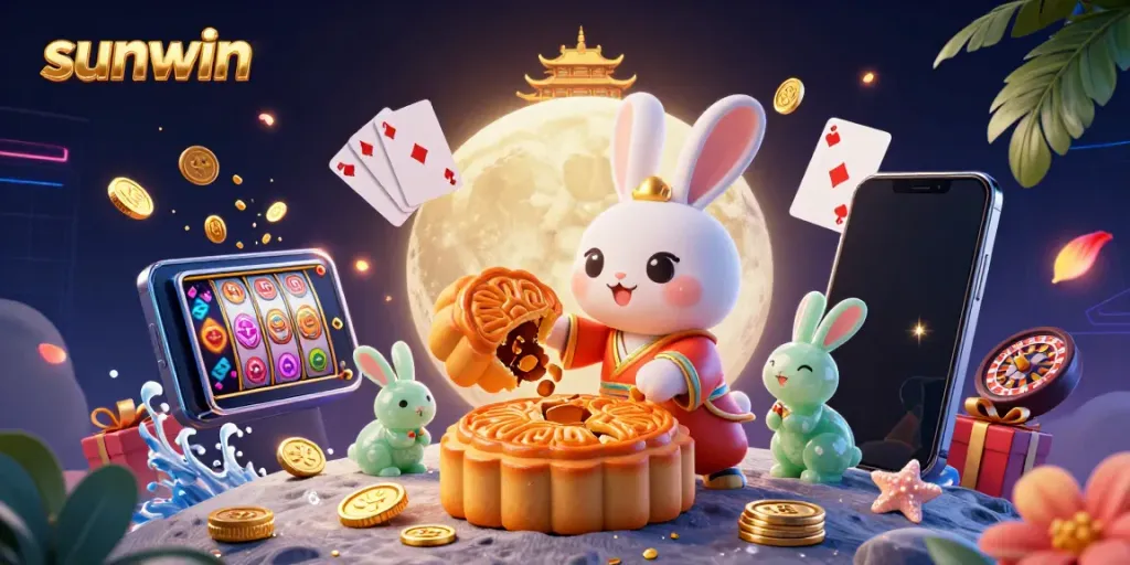 Engage in thrilling moonlit gambling adventures with the vibrant sunwin moon rabbit and jade companion.