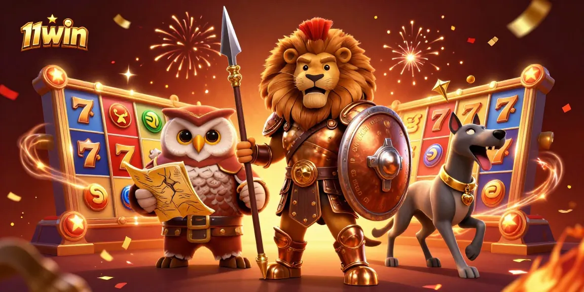 Experience thrilling play at 11WIN with slot reels and a vibrant casino atmosphere.