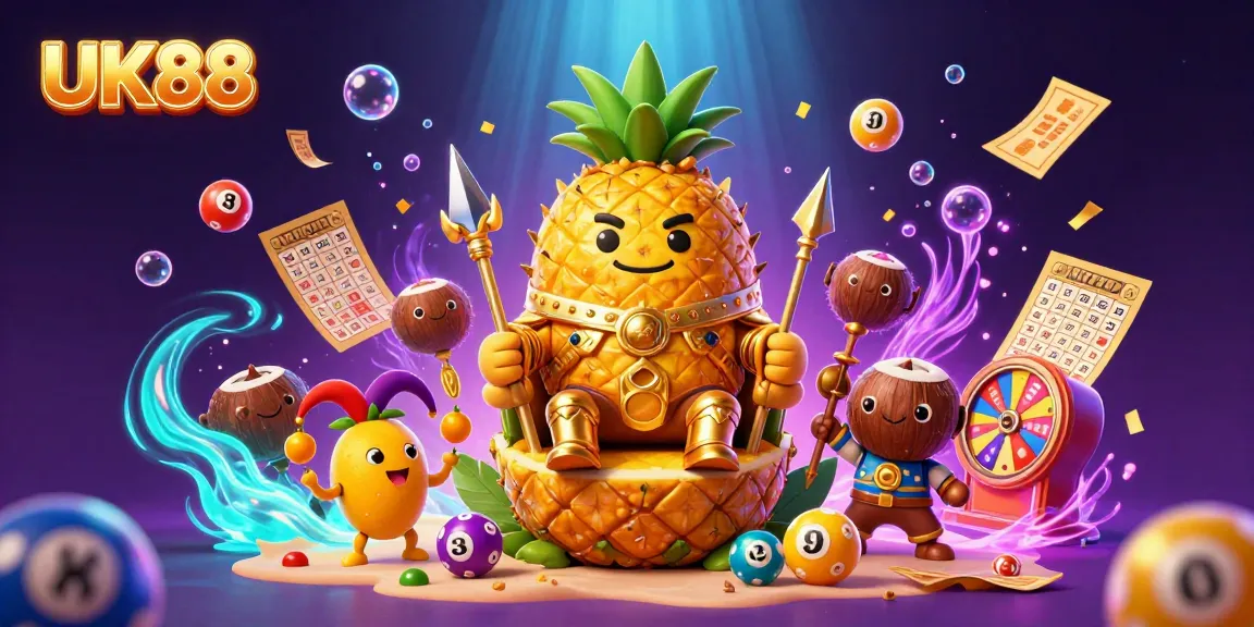 Experience UK88 excitement with vibrant characters in this dynamic casino scene highlighting lottery fun.