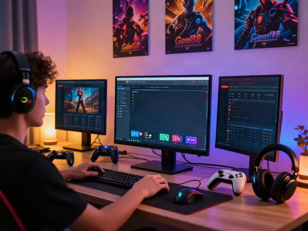 Exciting Gem88 online gaming setup showcasing a focused player engaging with the betting interface.