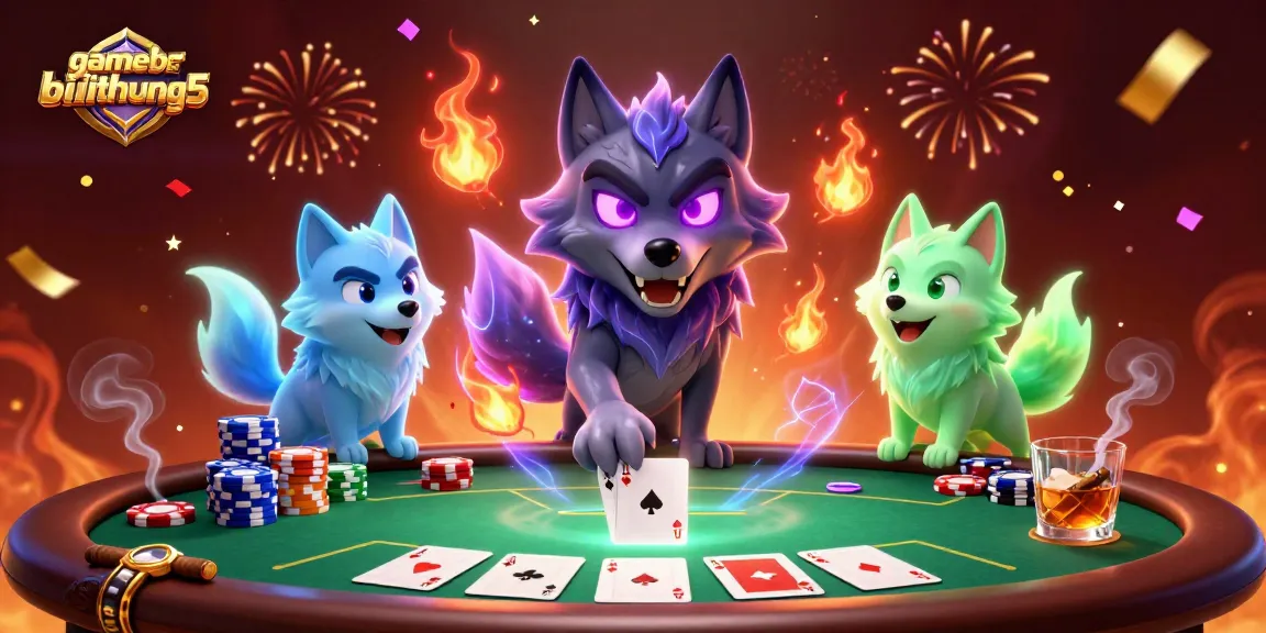 Experience thrilling gameplay at gamebaidoithuong5 with poker and celebration at a vibrant casino scene.