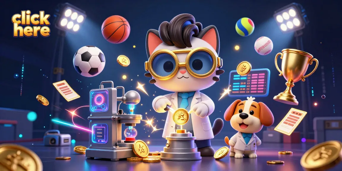 Engage in thrilling sports betting action with click here featuring a cartoon mad scientist and dog in an energetic casino lab.
