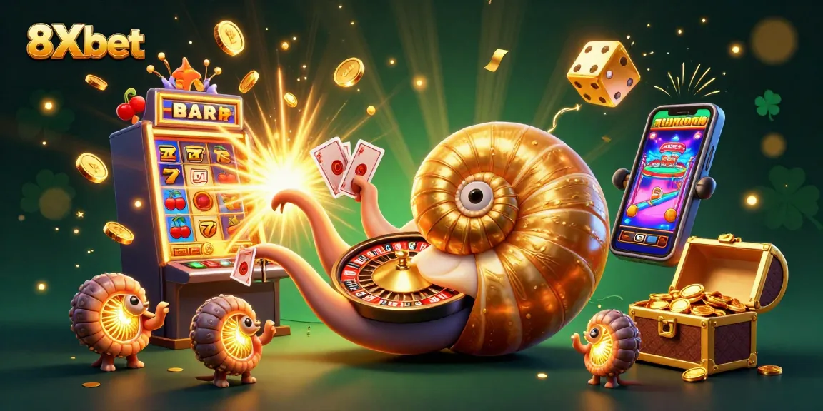 Spin the reels and win with 8Xbet's colorful gaming experience featuring ancient nautilus and jackpot elements.