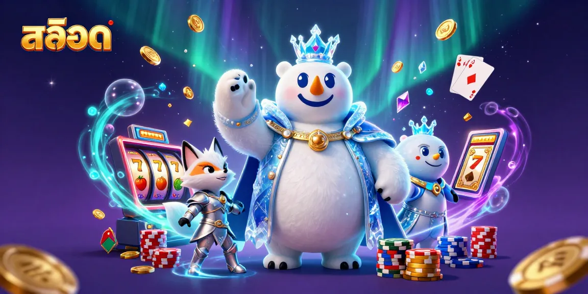 Experience the excitement of สล็อต with captivating slot reels and vibrant illustrations.