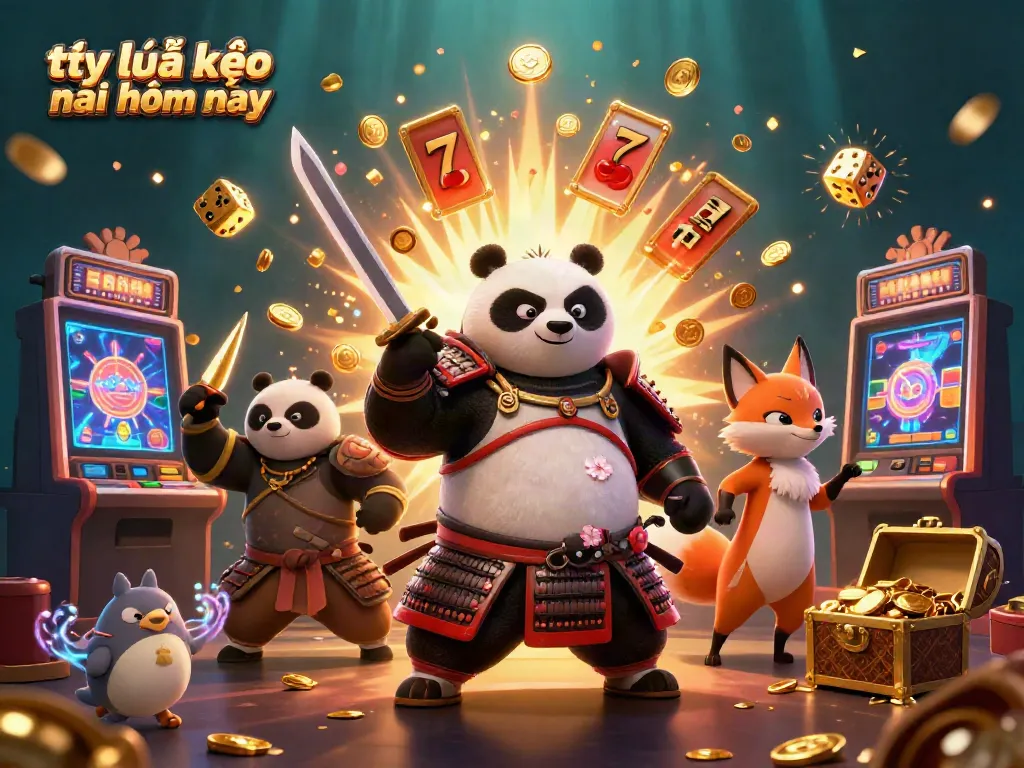 Engage with the latest tỷ lệ kèo nhà cái hôm nay illustrated through a colorful 3D scene featuring a themed casino.