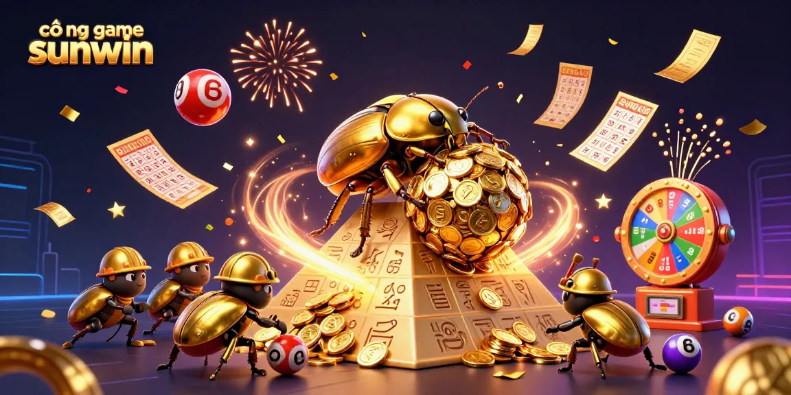 Engage with cổng game sunwin through this vibrant 3D illustration showcasing gambling elements and fun.
