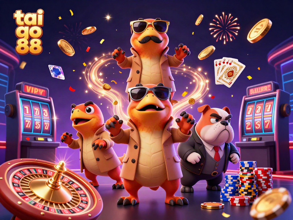 Engage with tai go 88 as three raptors cleverly disguise to enter a casino lounge.