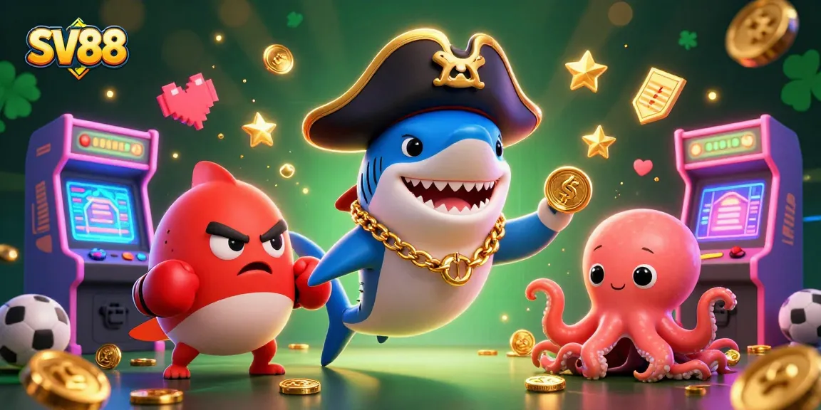 Engage in thrilling sports betting action with SV88, showcased by vibrant cartoon characters.
