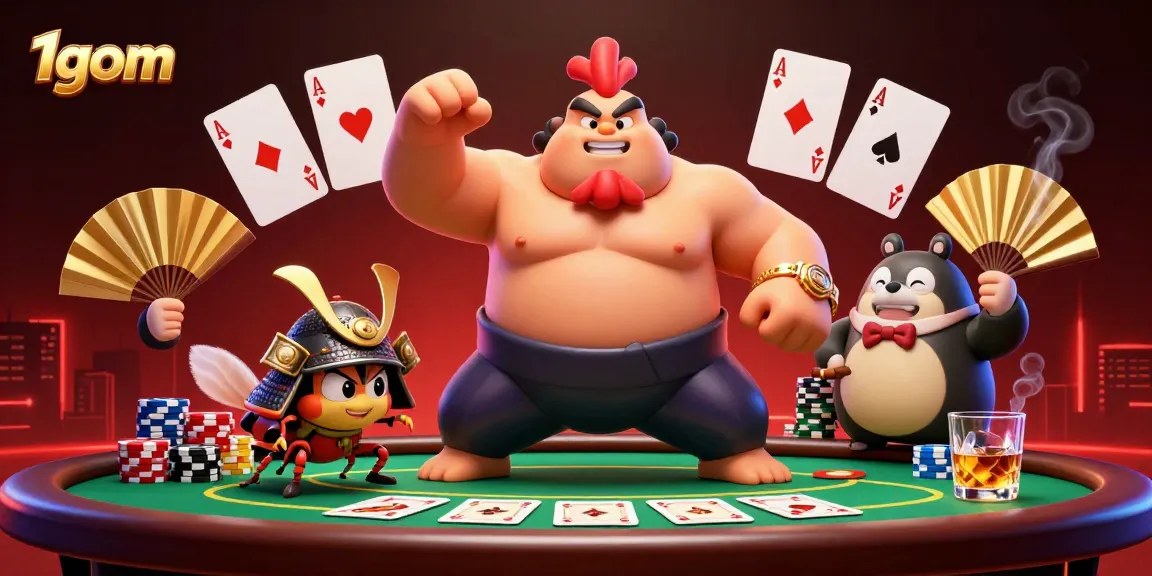 Engage with gamblers as 1gom highlights dynamic poker action and festive gaming atmosphere.