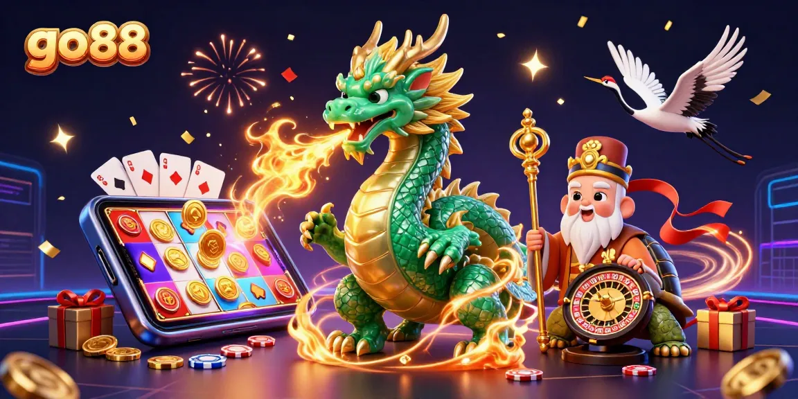 Experience thrilling action with go 88 featuring a phoenix dragon and fun gambling elements.