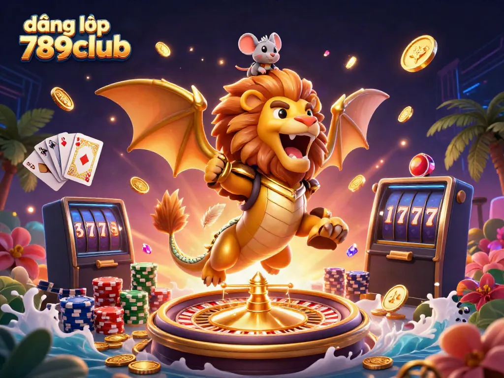 Experience the thrills of đăng nhập 789club with a vibrant 3D casino scene teeming with excitement.