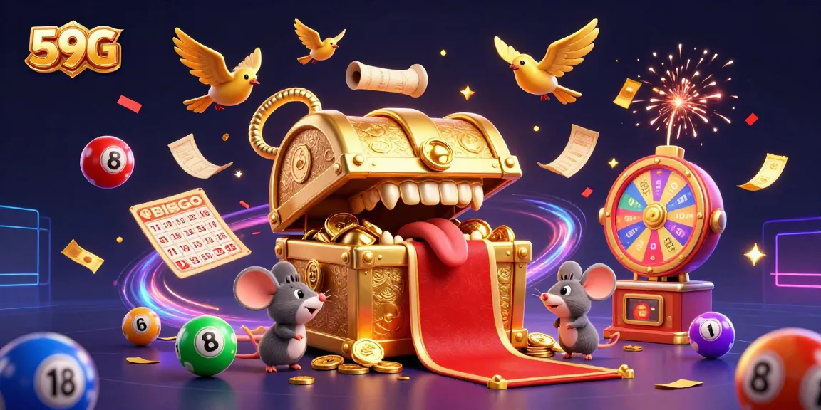 Experience the thrill of 59G with vibrant lottery balls, treasure chests, and big wins.