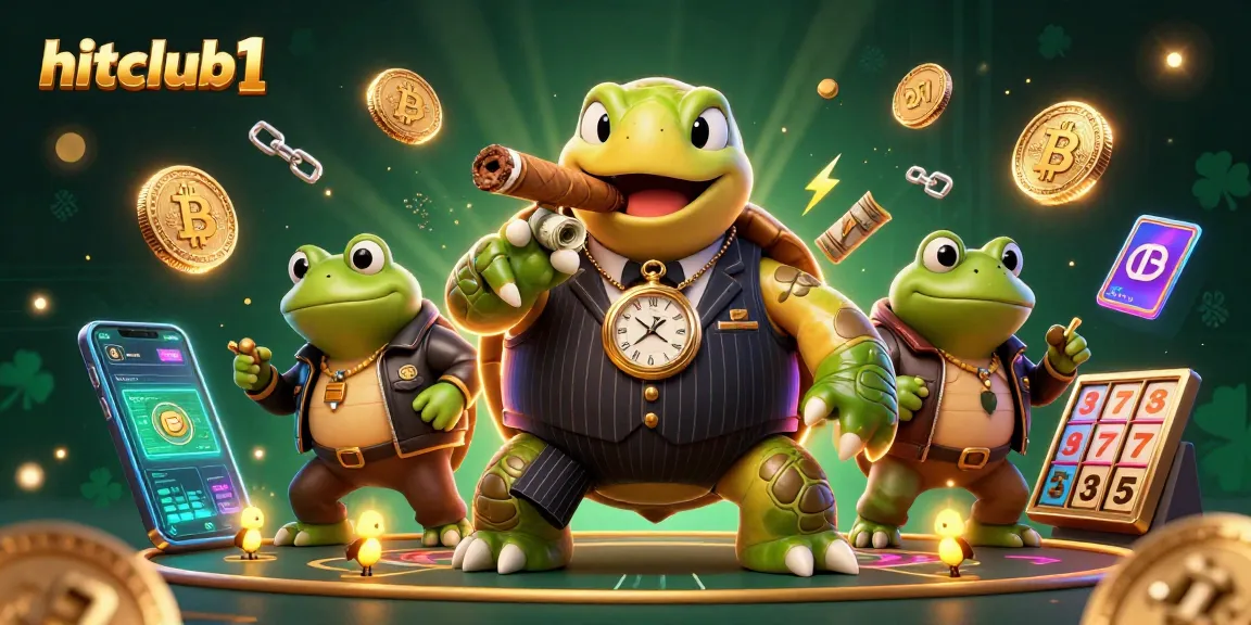 hitclub1 offers thrilling casino experiences with a cartoon turtle mobster and dynamic game elements.