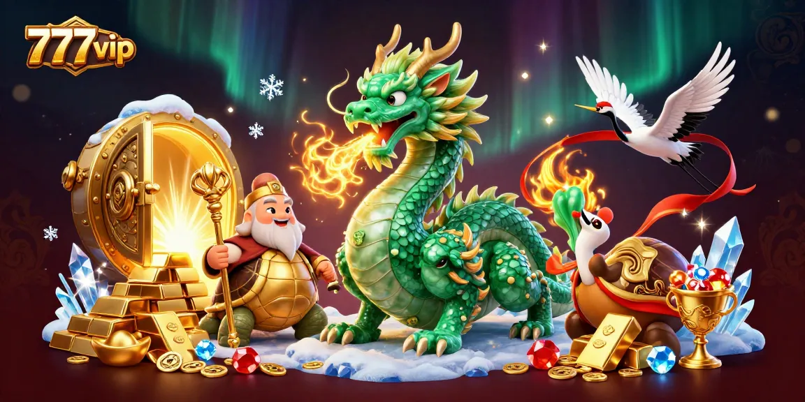 Play exciting games at 777vip with a vibrant illustration showcasing rich casino elements and lucky symbols.
