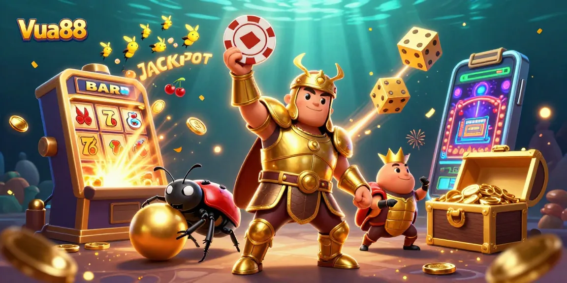 Experience winning at Vua88 with an exciting 3D casino scene featuring lively characters and vibrant winnings.