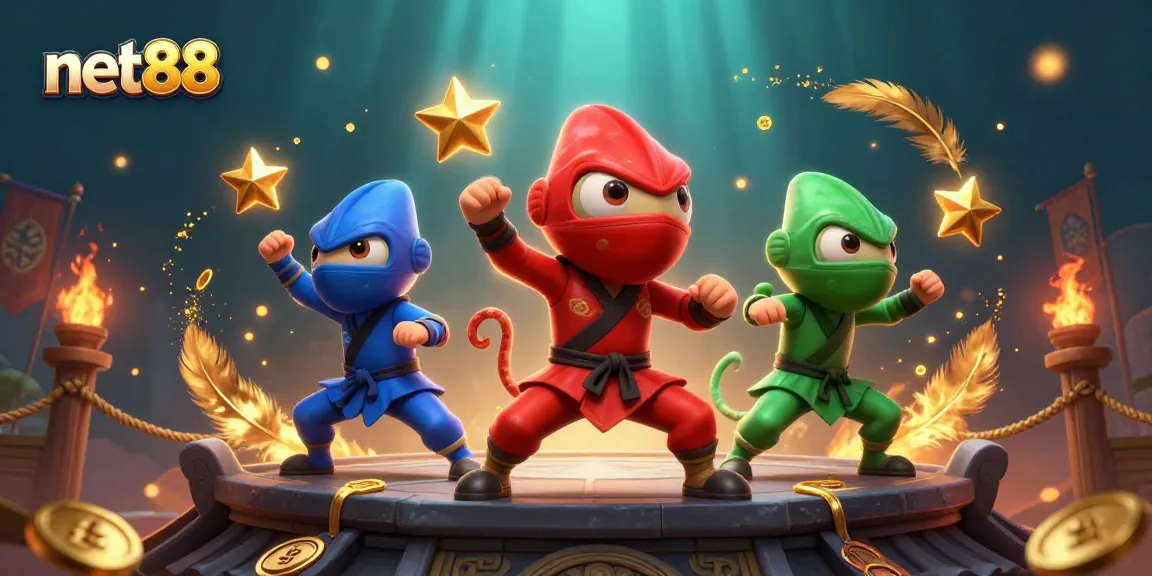 Engage with net88's thrilling gameplay featuring ninja chameleons in an energetic casino competition.